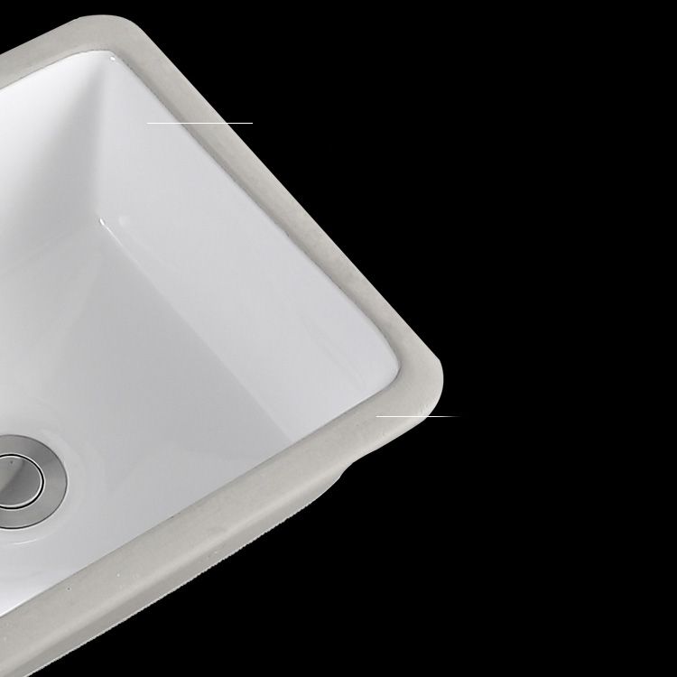 Undermount Bathroom Sink Square Overflow Drain Assemble Sink with Faucet