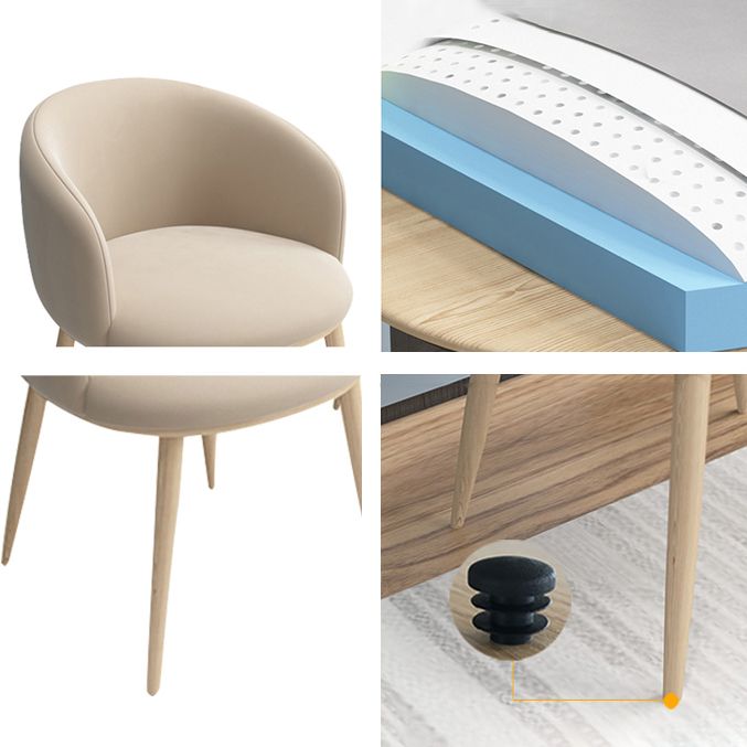 Home Scandinavian Arm Chair Parsons Back Metal Upholstered Dining Room Chair