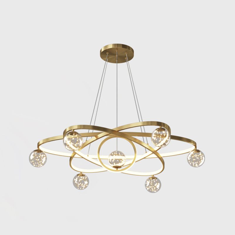 11 Lights Chandeliers Postmodern Metal Glass LED Pendant Lighting for Living Room