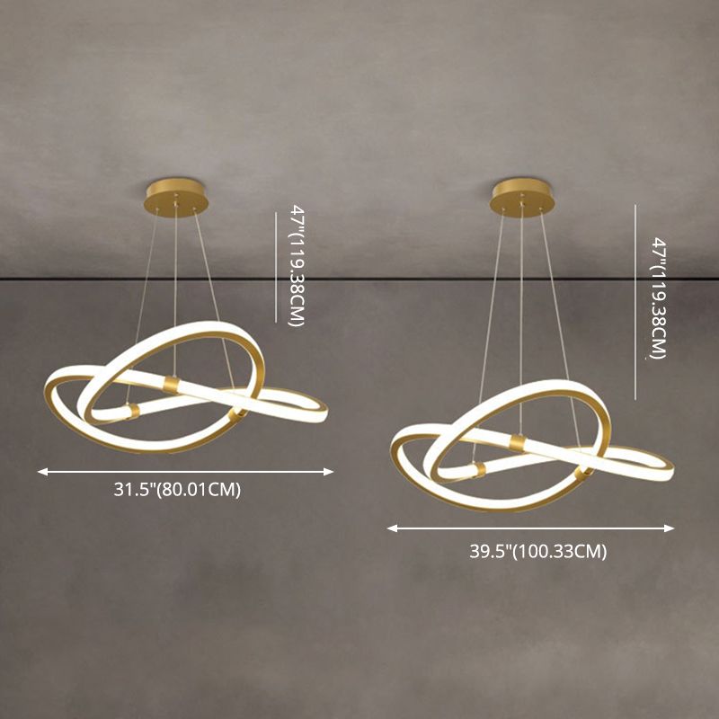 Kronleuchterleuchte Designer Moderner Einfachheit Metall Anhänger Beleuchtung für das Restaurant