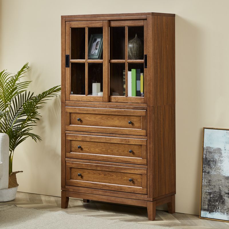 Modern Style Bookshelf Closed Back Standard Wooden Bookcase for Study Room