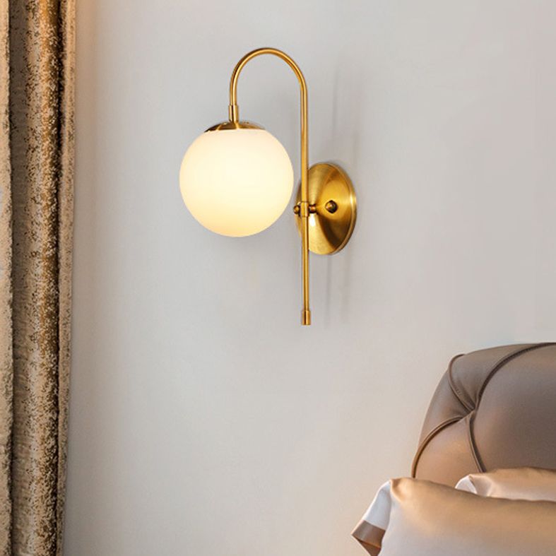 Modern Minimalist Style Global Wall Light Sconces Glass 1 Light Wall Lights for Bedroom