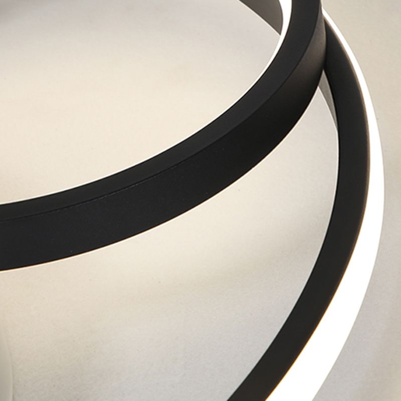 Modern Black & White Ceiling Light Acrylic Shade LED Flush Mount Light for Living Room