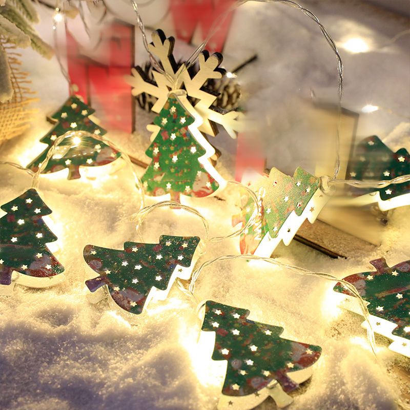 Cartoon Geometric Christmas Lighting Metal Living Room Bedroom LED String Light