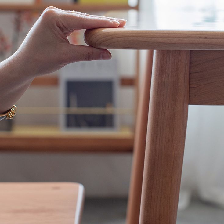 Modern 1/4/5/6 Pieces Dining Set Rectangle Cherry Wood Dining Table for Dining Room