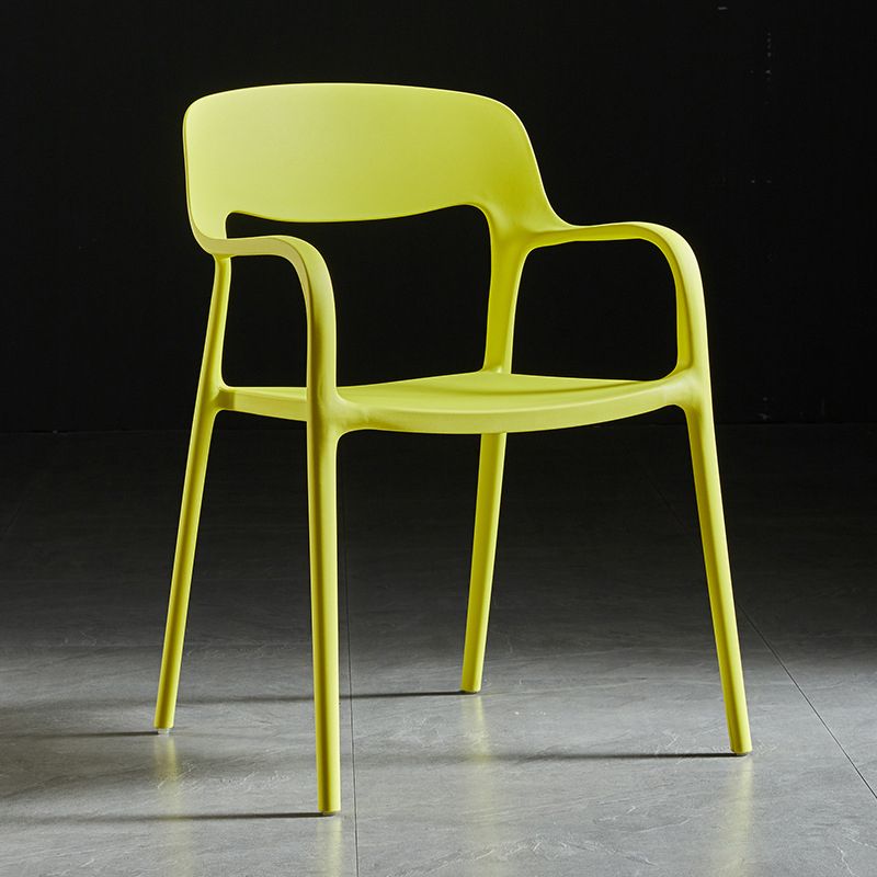 Open Back Dining Side Chair Dining Room Home Plastic Arm Chair