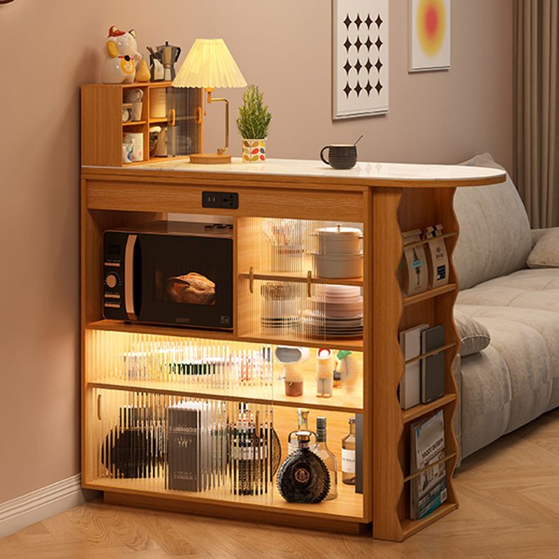 Contemporary Style 1/2 Pieces Stone Specialty Bar Table Set for Living Room