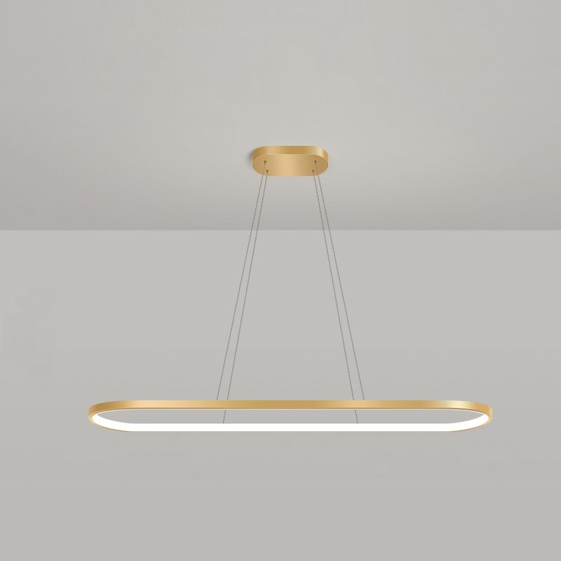 Estilo moderno forma lineal colgante metal luz 1 accesorio de iluminación colgante de luz en oro