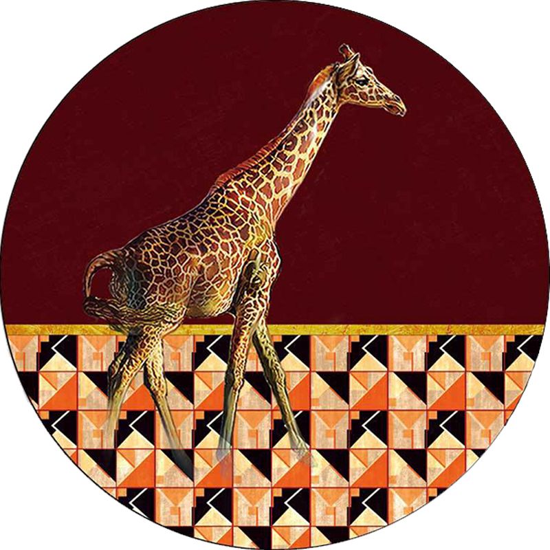 Black and Red Bedroom Rug Modern Animal Leopard Zebra Geometry Pattern Area Rug Polyester Anti-Slip Backing Carpet