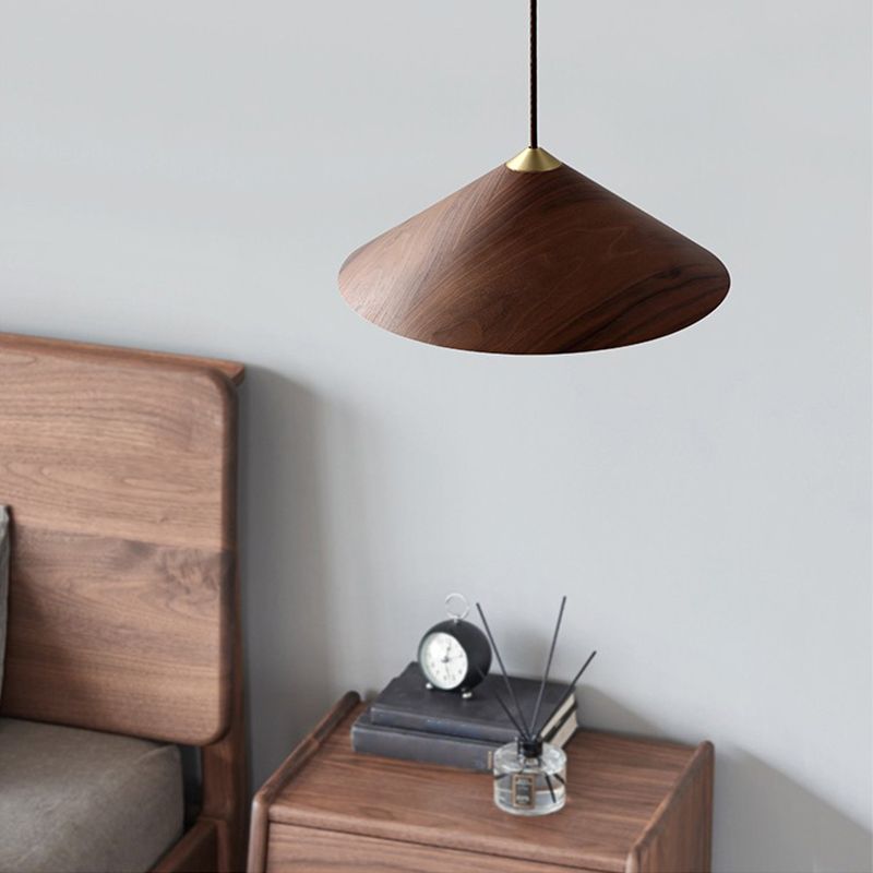 Moderne einfache Stil 1 Leichte hölzerne hängende leichte Wohnzimmer -Anhängerlampe Lampenvorrichtung