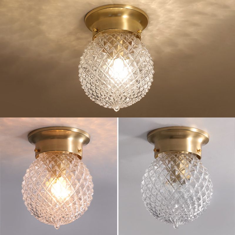 Modern Globe Flush Mount Ceiling Light Fixtures Glass 1 Light Flush Light