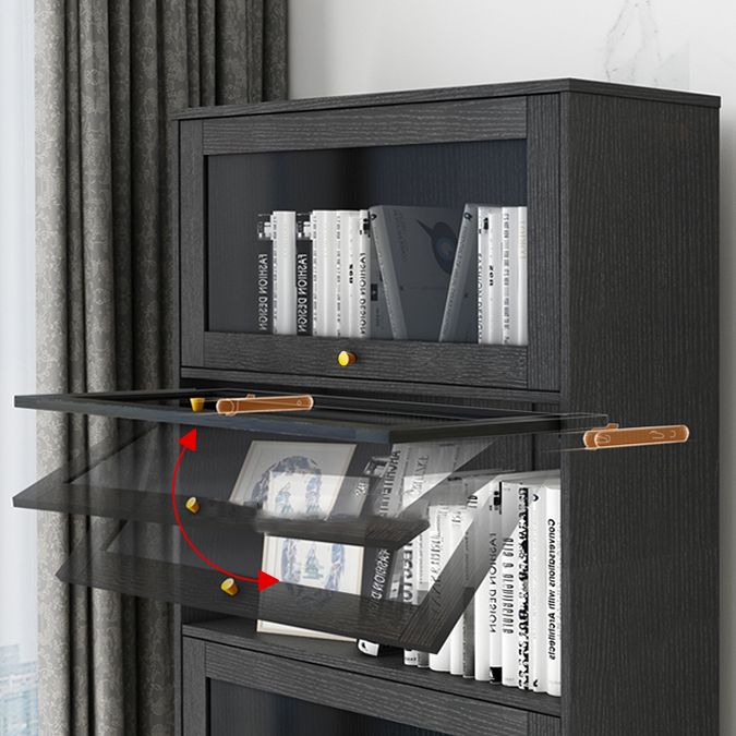 Glam Bookshelf Standard Wooden Shelf Bookcase with Cabinets for Office