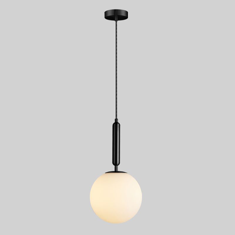 Modern Simplicity Round Ceiling Pendant Milk Glass Hanging Light for Living Room