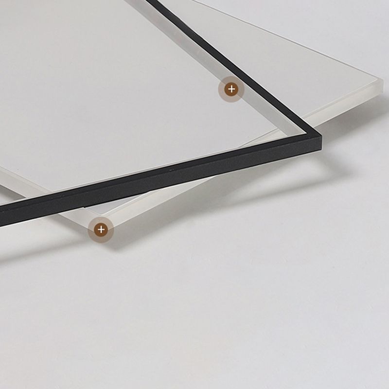 Ultra-thin Flush Mount Lighting Simplicity Metal Black-White LED Ceiling Lamp for Living Room