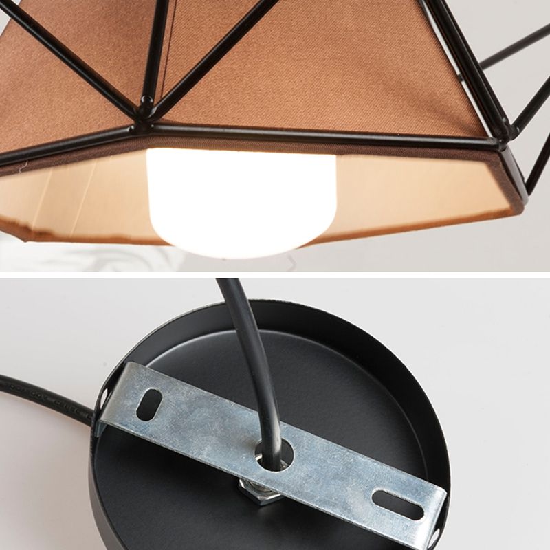 1 pendentif en diamant léger pendentif de plafond en métal industriel avec cordon suspendu pour restaurant