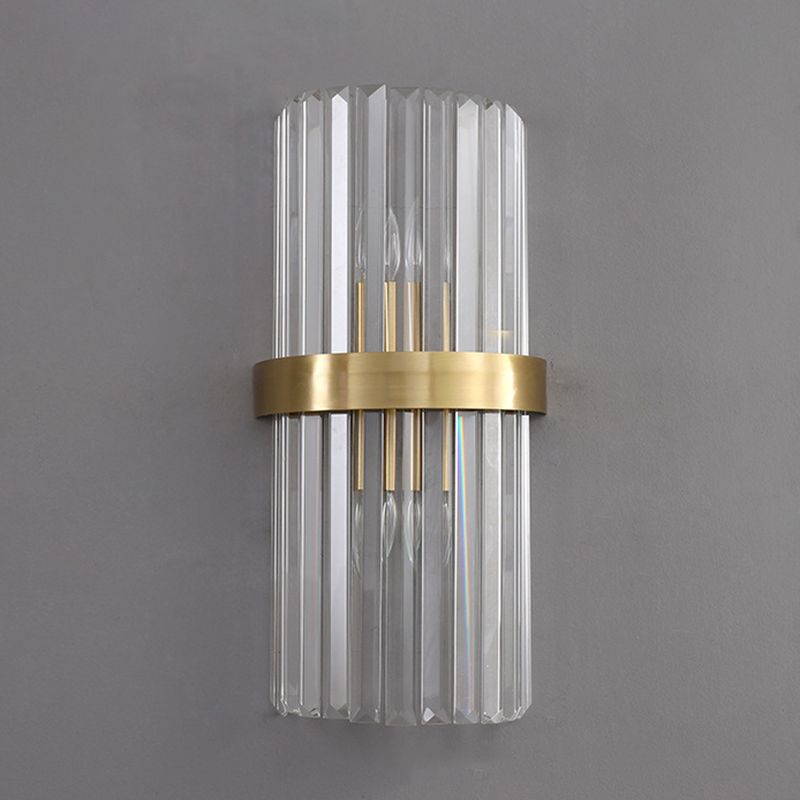 Post-Modern Wall Sconce Gold Wall Light Fixture with Crystal for Bedroom