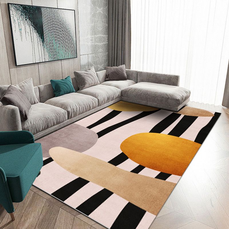 Tapis de couleur en polyester moderne en or