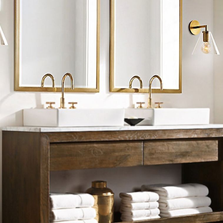 1 Light Wall Light Industrial Style Cone Shade Glass Wall Light Sconce