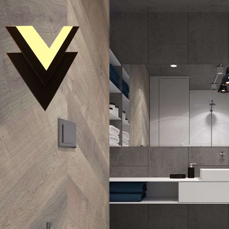 Monocromo a parete a V Luce moderna a LED acrilico Sconce da soggiorno per soggiorno