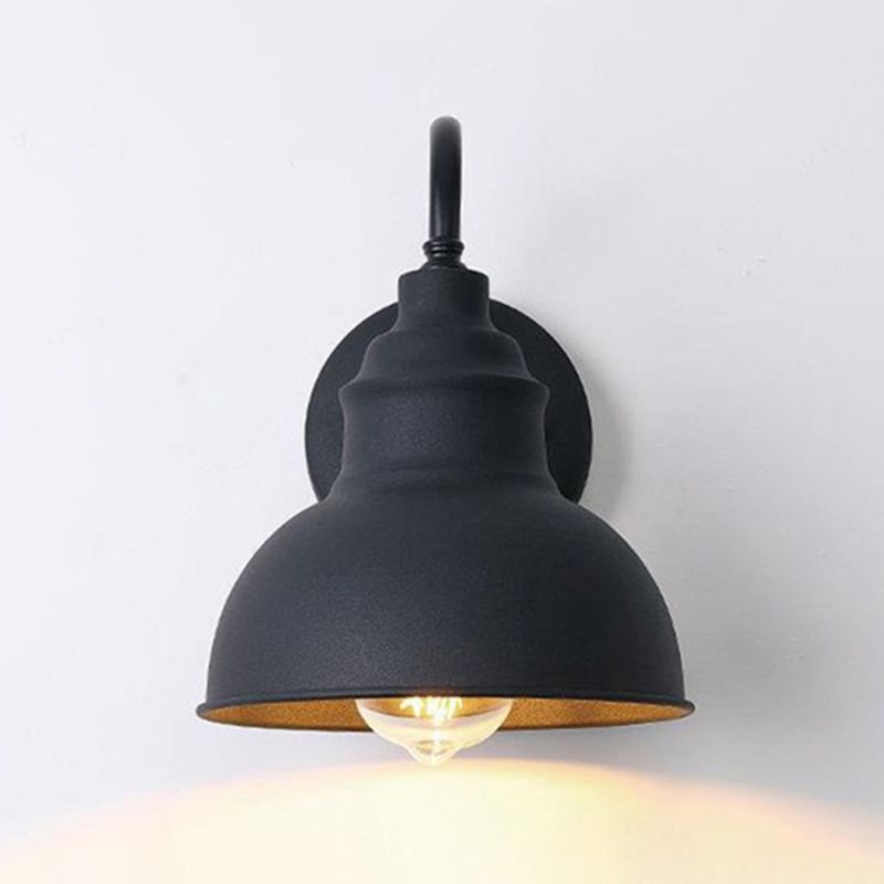 Industrial Classic Dome Wall Lamp Wrought Iron Wall Light for Exterior Spaces