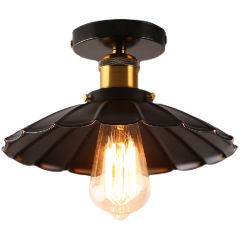 Schwarz mit Schirgel mit Flush Mount Industrial inspirierte 1-leichte Halbblöde-Deckenleuchten