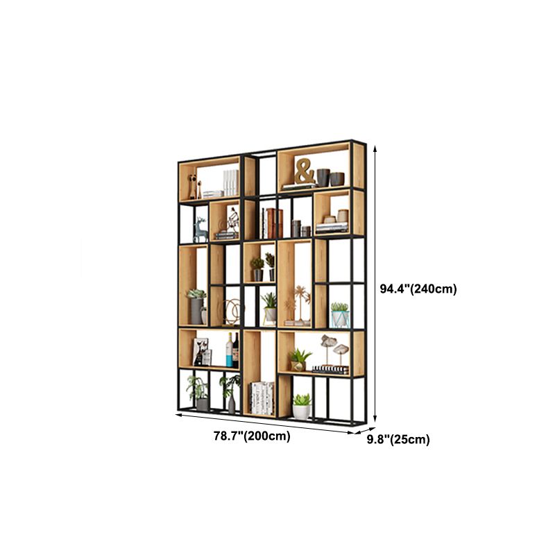 Open Shelf Bookcase Contemporary Metal Bookshelf for Dining Room
