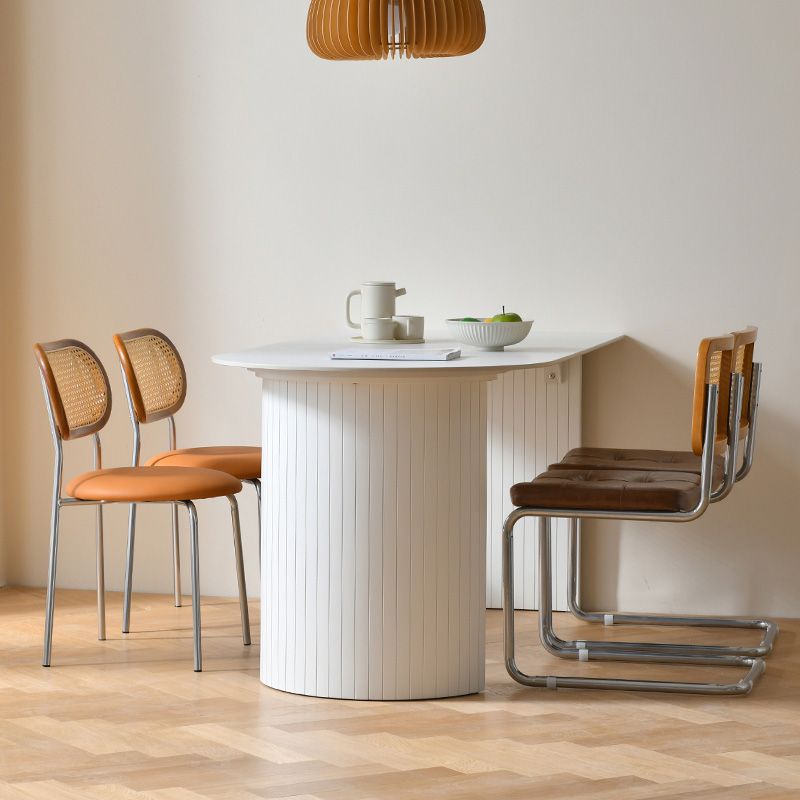 Modern Stone Dining Table Double Pedestal Table for Dining Room