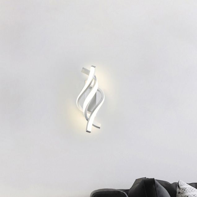 LED Minimalist Wall Sconce Light Creative Twist Shape Wall Light for Bedside