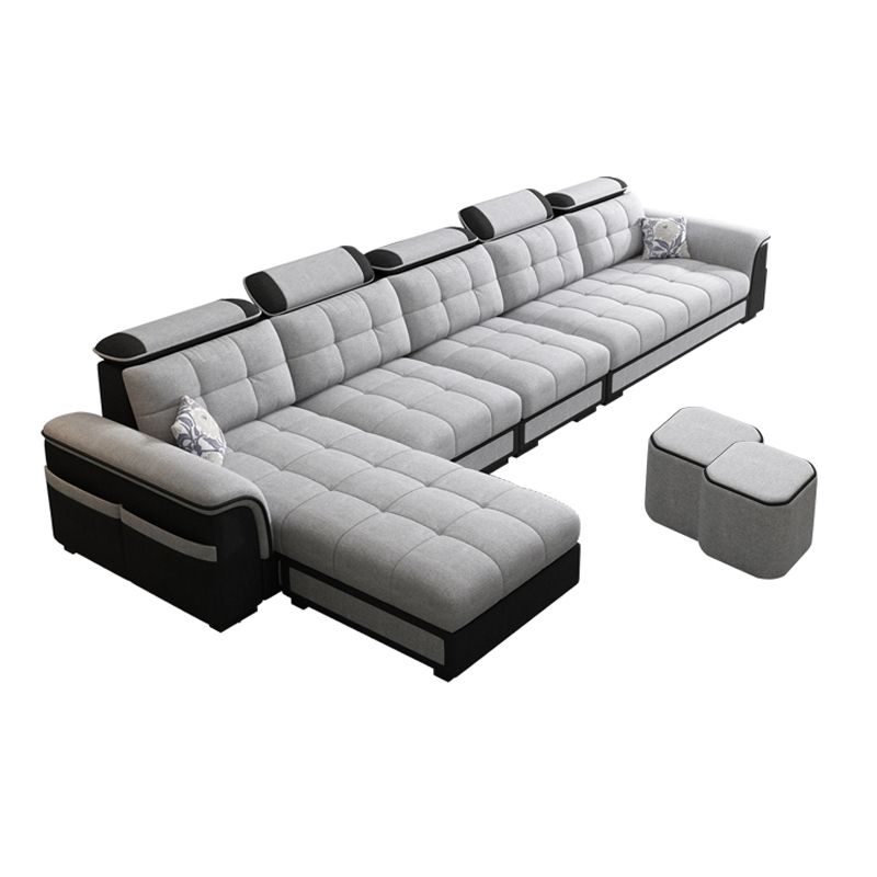 Light-grey Pillow Top Arm Modern Sofa/Sectional with Removable Cushions for Apartment