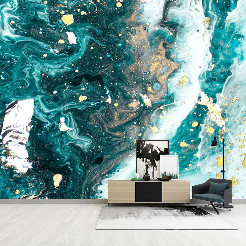 Tropics Ocean Tides Wallpaper Mural Blue Stain Resistant Wall Decoration for Home