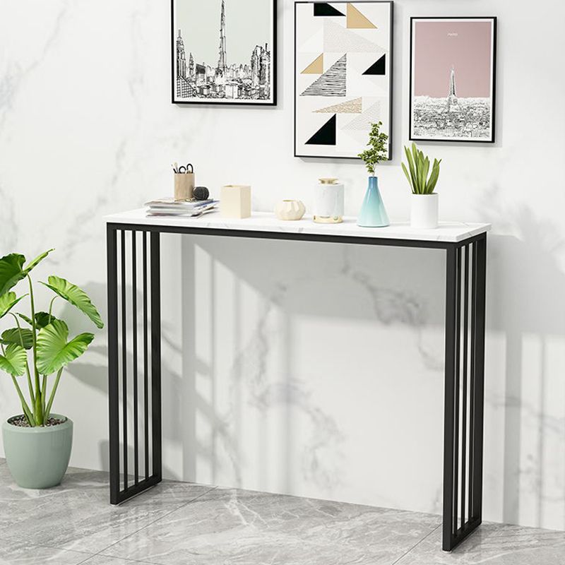 Modern Bar Dining Table Rectangle Bar Height Cocktail Table in Iron Base