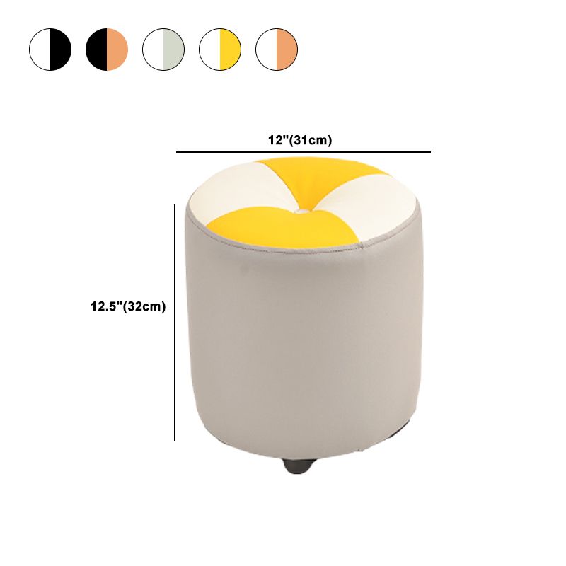 Modern Yellow Cube Water Resistant Color Piece Leather Indoor Cube