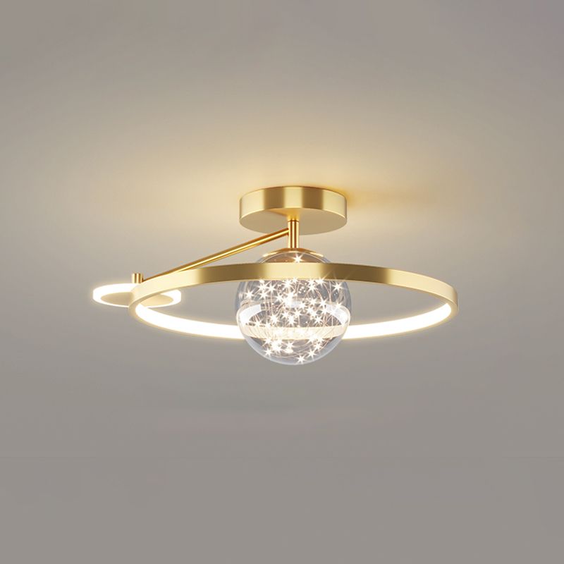 Plafonnier LED doré à éclairage encastré moderne Gypsophila