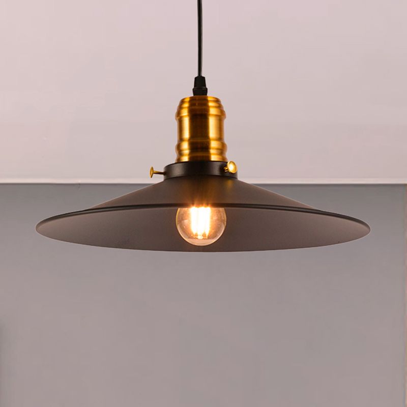 1/2/3-Pack Cone Metallic Hanging Light Industrial Style 8.5"/10" Wide 1 Bulb Dining Table Pendant Lamp in Black Finish