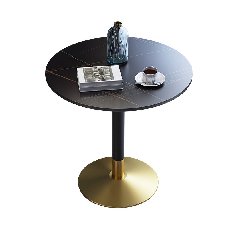 Traditional Luxury Round Dining Room Table Sintered Stone Table with Pedestal Base