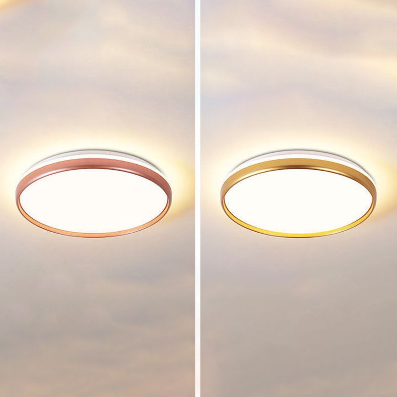 Round Led Flush Mount Ceiling Light Modern Minimalist Macaron Style Living Room Bedroom Corridor Balcony Aisle Energy-saving Lighting