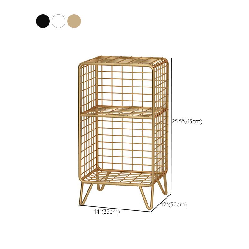 Glam Style Antique Finish Shelf Bookcase Metal Standard Bookshelf