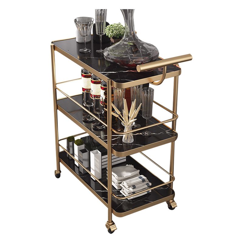 35.43" High Modern Prep Table Rolling Stone Prep Table for Dining Room