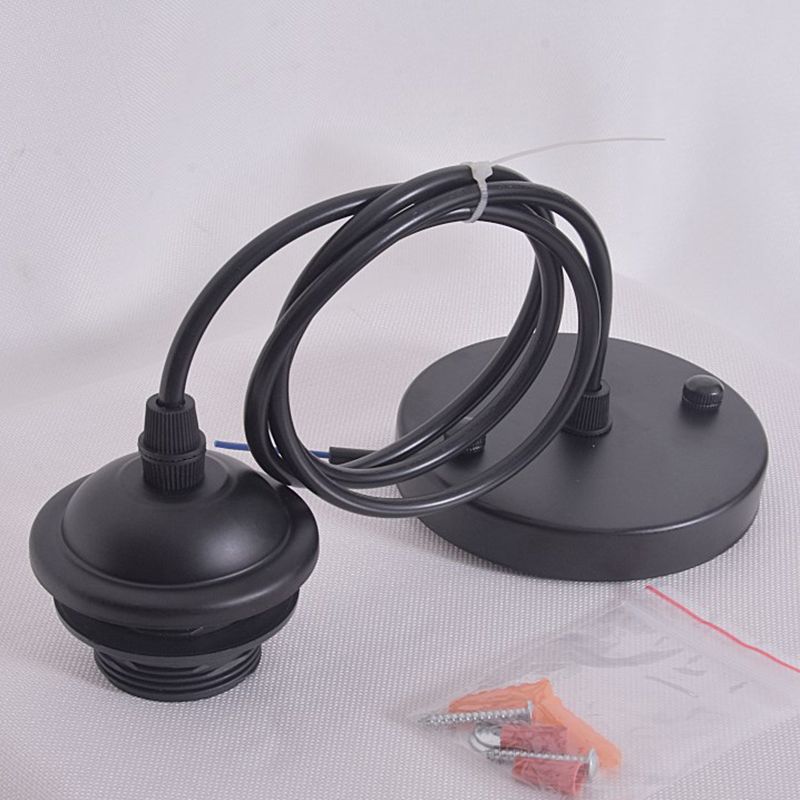 Single Bulb Industrial Style Hanging Light Open Bulb Retro Black Mini Pendant Lamp for Restaurant