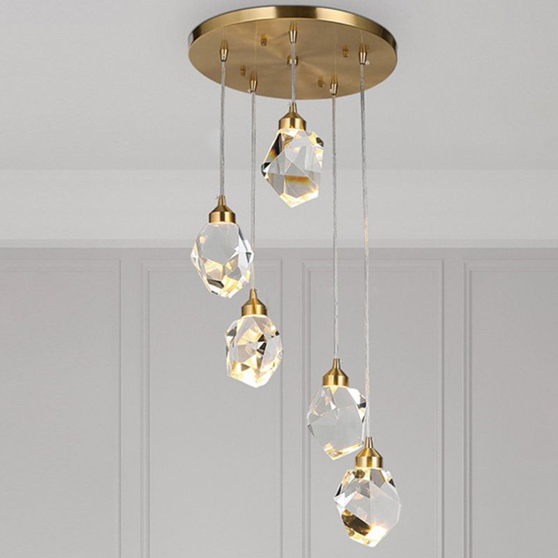 Ultra-moderne Einfachheit Diamant Multi-Licht Anhänger Kristall Suspension Anhänger Licht für das Restaurant