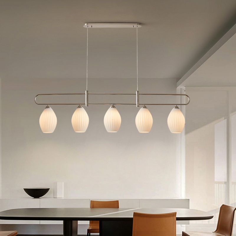 Nordic Style Iron Hanging Lamp Ellipse Shape Island Light Fixture for Living Room
