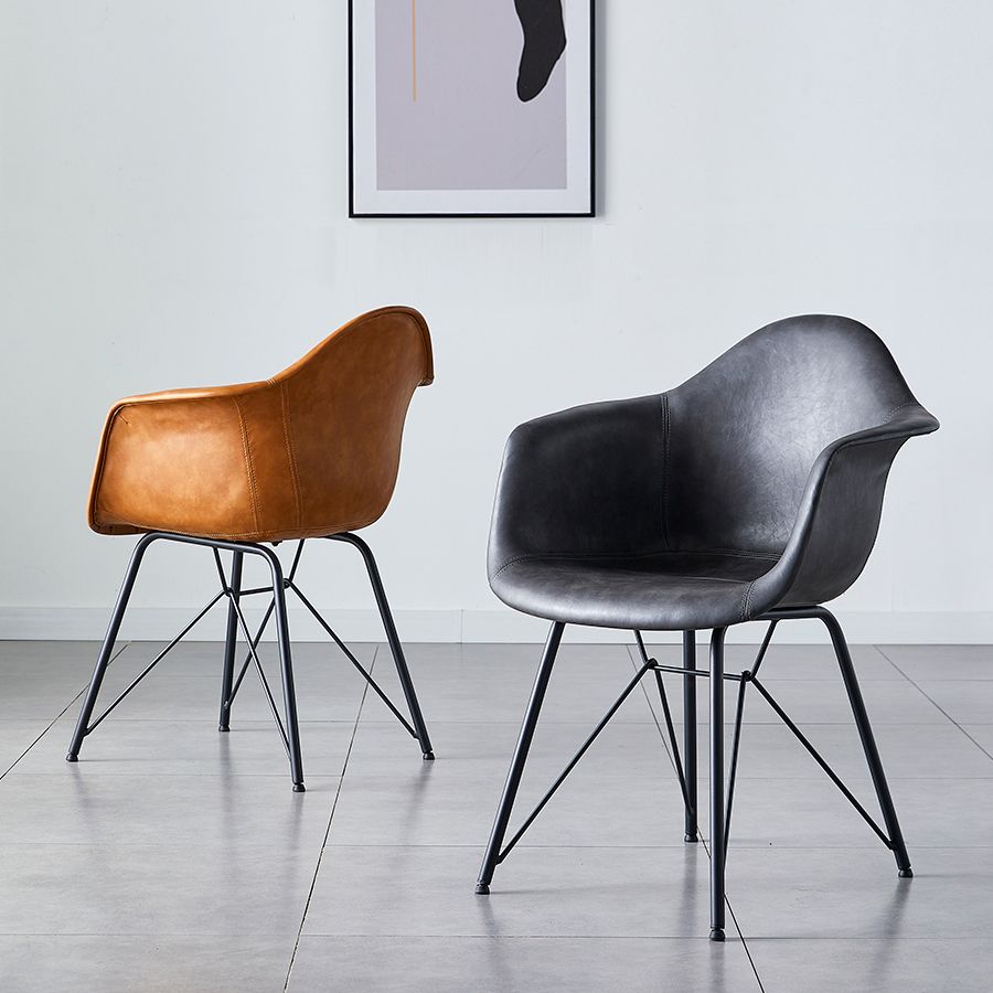 Contemporary Metal Dining Chairs Upholstered Linen Fabric Dining Chair for Restaurant