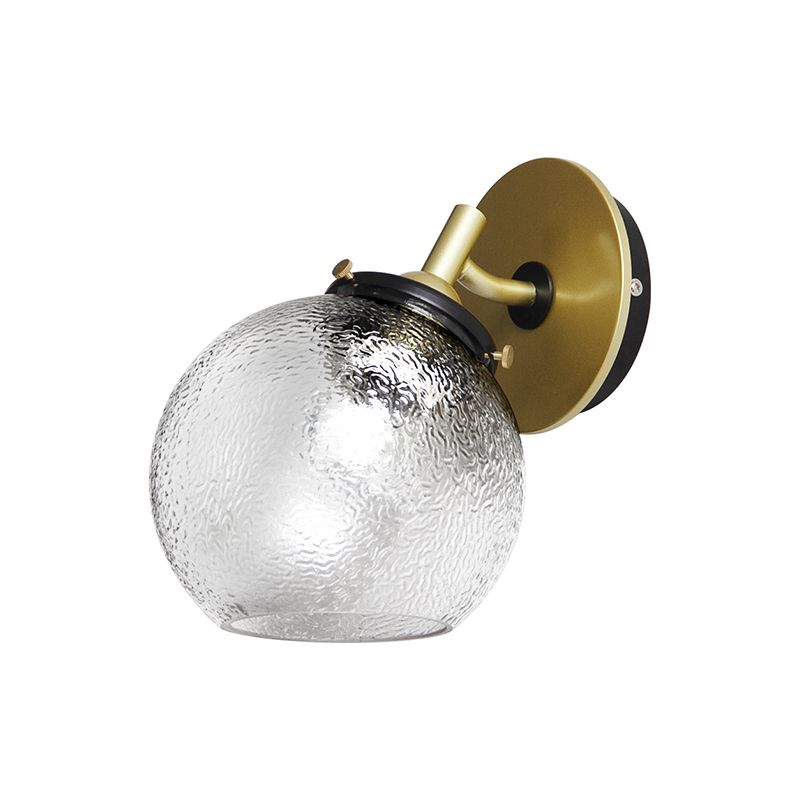 Water Glass Exposed Ball Wall Sconce Minimal 1 Light Living Room Wall Mounted Lamp in Gold
