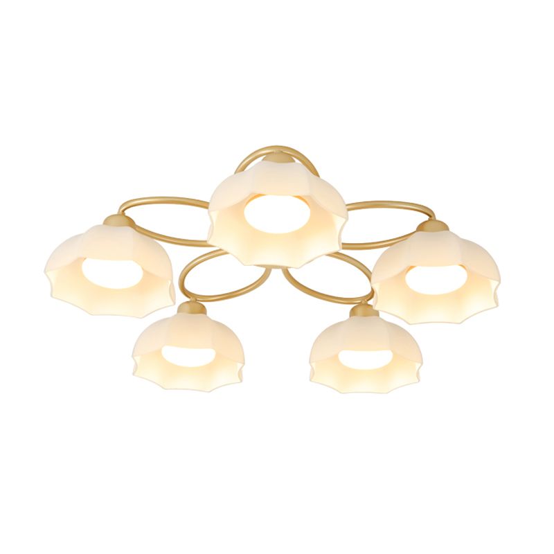 Nordic Style Ceiling Light Dome Shape Ceiling Lamp with Glass Shade for Living Room