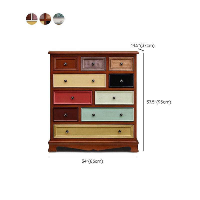 Coastal Storage Chest Dresser Solid Wood Dresser with Multi Drawers for Bedroom