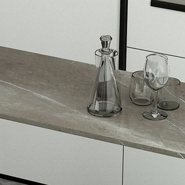 Modern Rectangle Bar Dining Table Indoor Bar Height Table with Iron Base 42-Inch Top