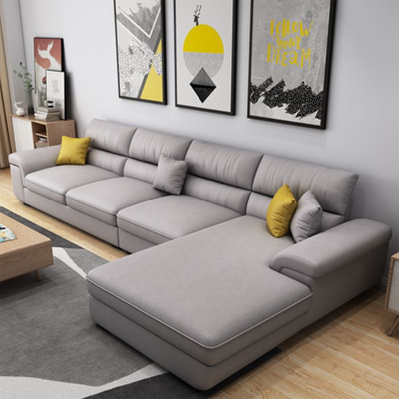 Casual Pillow Top Arm Sectional 37.4"H Removable Cushions Sofa and Chaise