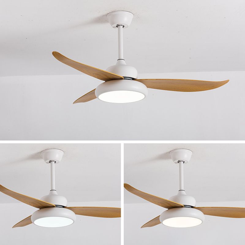 Luz de ventilador redondeo de dormitorio Luz de la sala de estar de metal LED Semi Flush Techo de techo de montaje