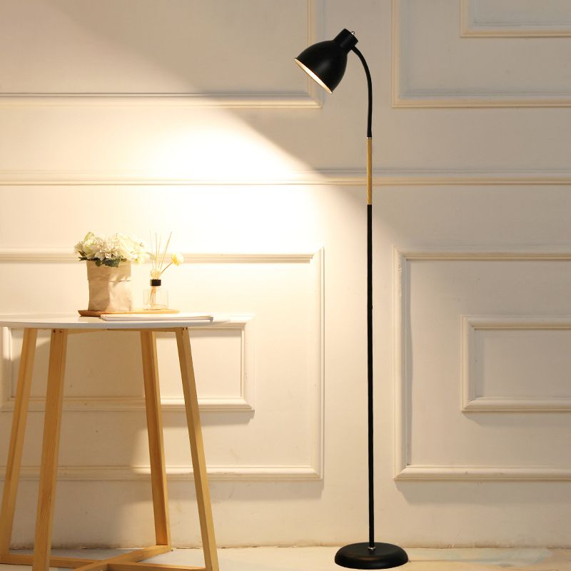 Macaron Style Floor Light 1-Light Floor Standing Lamp with Metal Shade for Bedroom