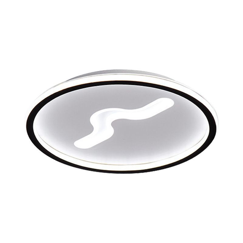 Rounded Bedroom Flush Mount Lighting Acrylic LED Nordic Flush Ceiling Light in Black/Gold, Warm/White Light